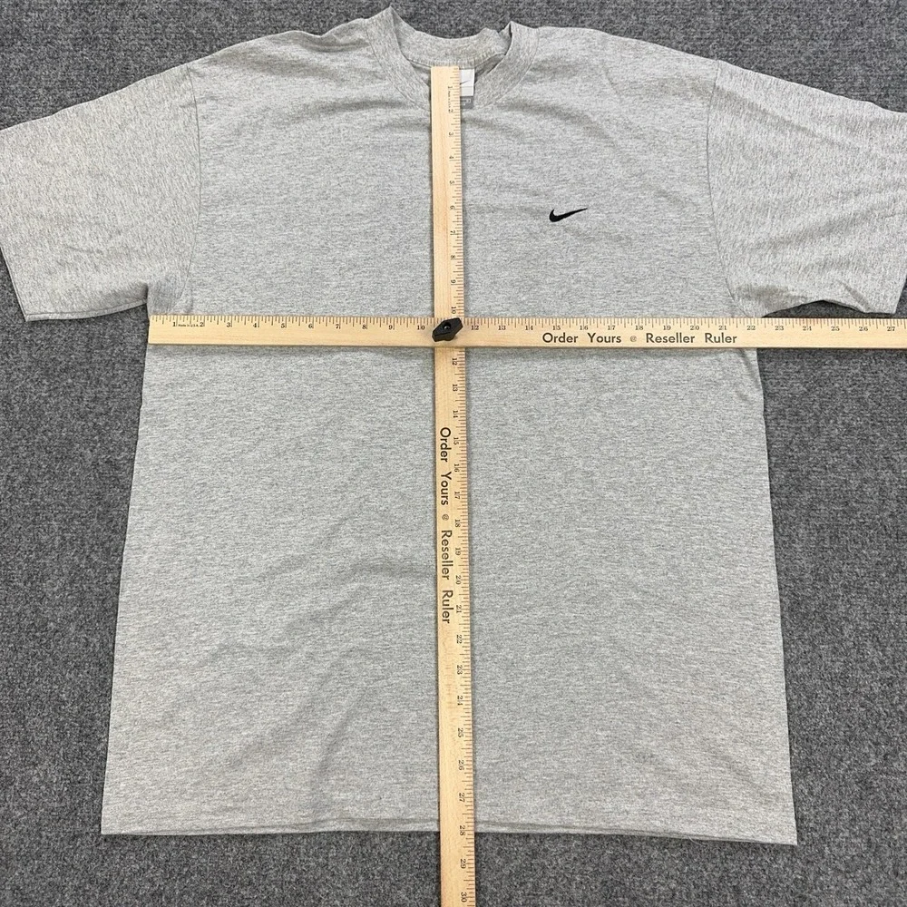Vintage Nike Shirt Mens Large Gray Small Swoosh Logo Cotton Blend Crewneck Tee